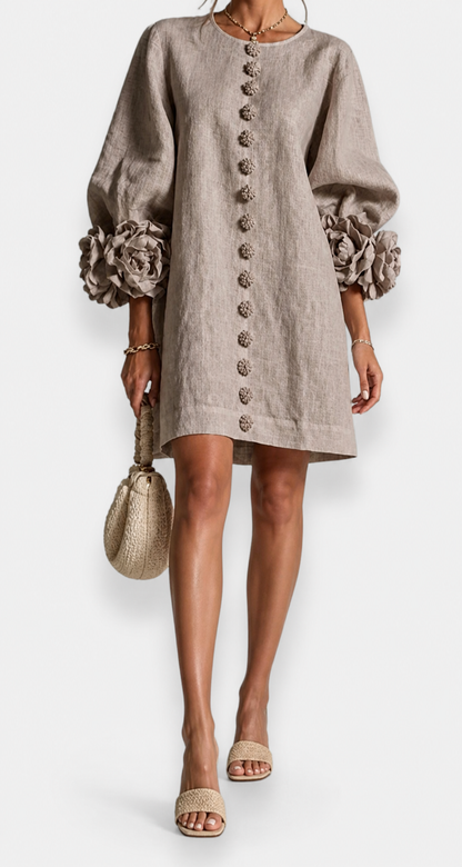 Marcelle | Abito a fiori in rilievo - Grigio
