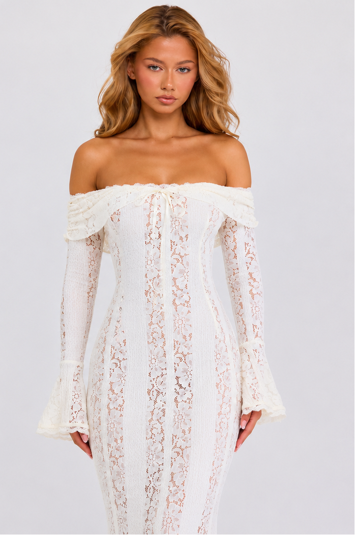 Abito Maxi di Pizzo Etereo