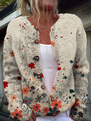 Sabrina™ | Cardigan vintage in maglia floreale