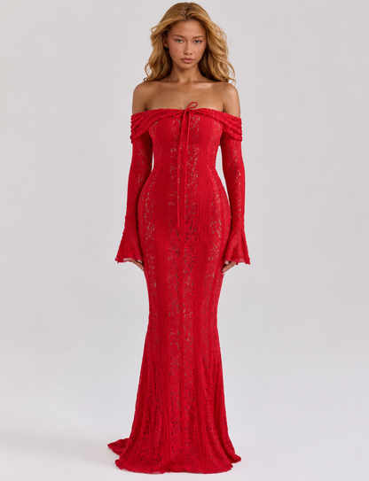 Abito Maxi di Pizzo Etereo