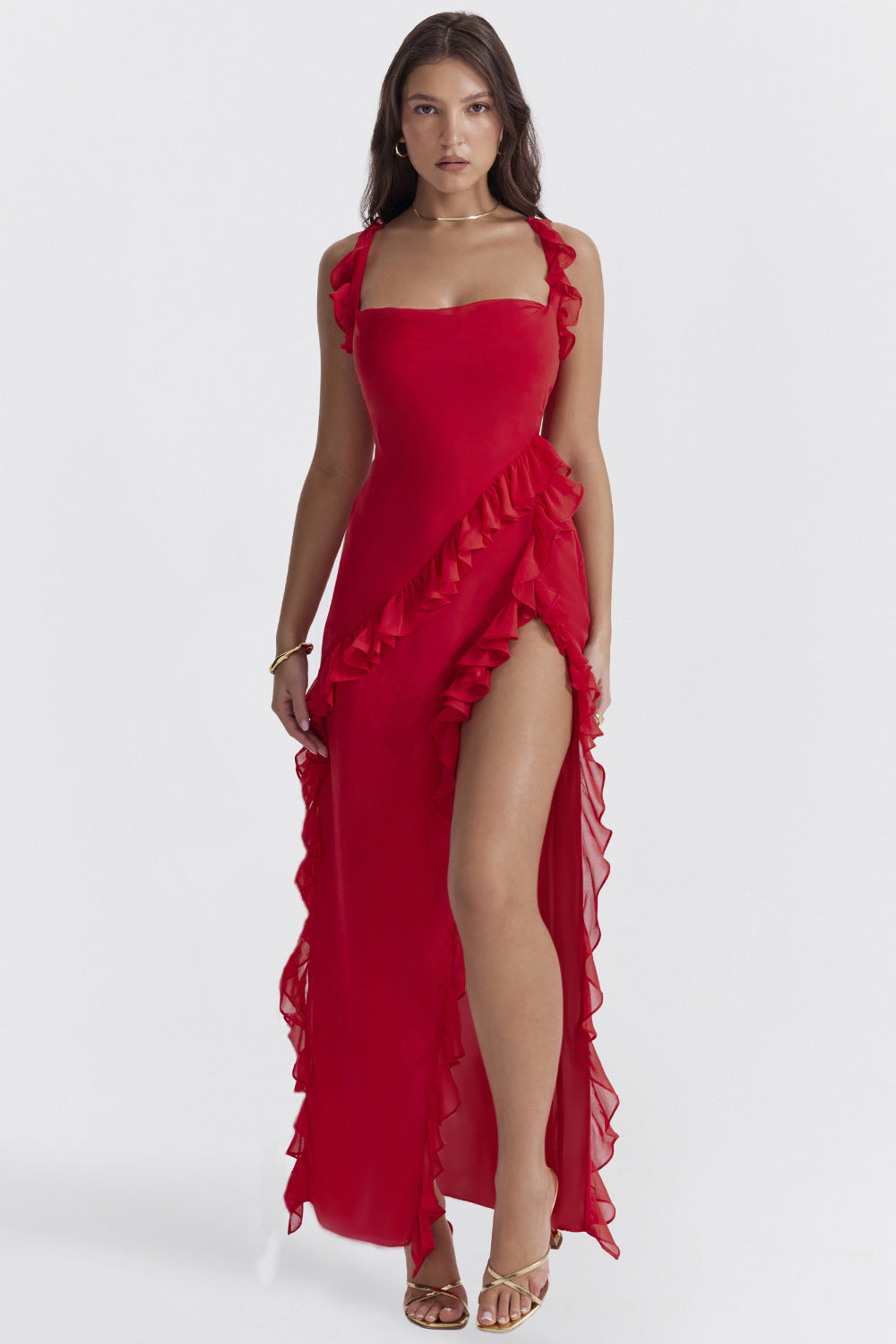 Abito Lungo Amira – Rosso Ciliegia