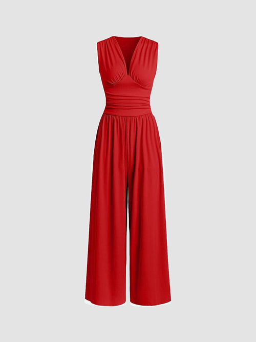 Caridad – Mono Elegante Sin Mangas de Pierna Ancha