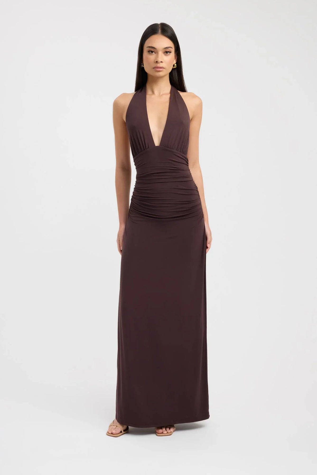 Elenya Long Dress - Coffee