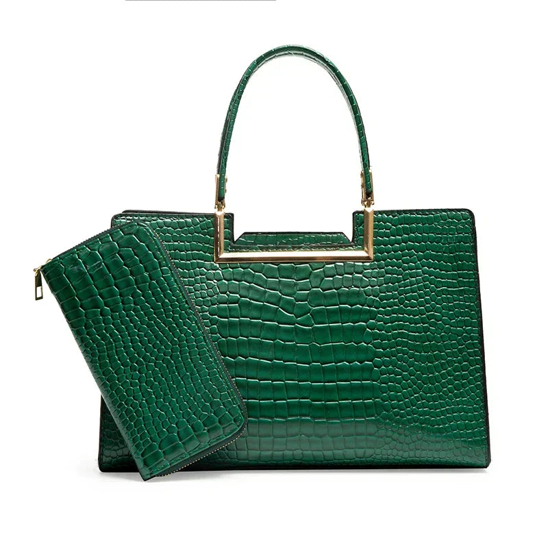 Set di Borsa e Portafoglio in Pelle