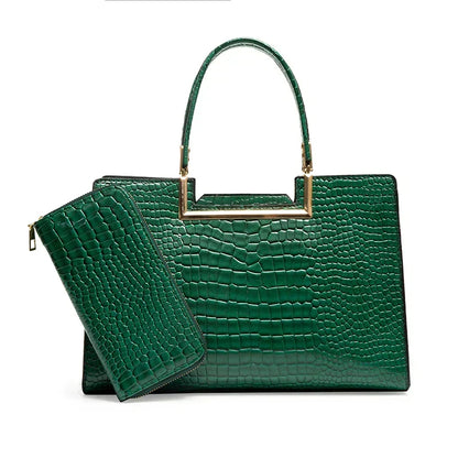 Set di Borsa e Portafoglio in Pelle