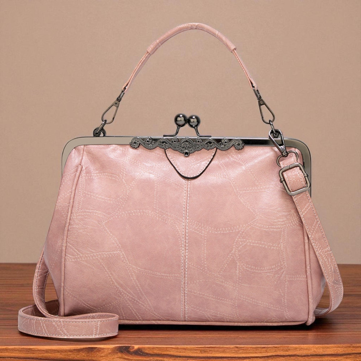 Borsa vintage con chiusura a scatto
